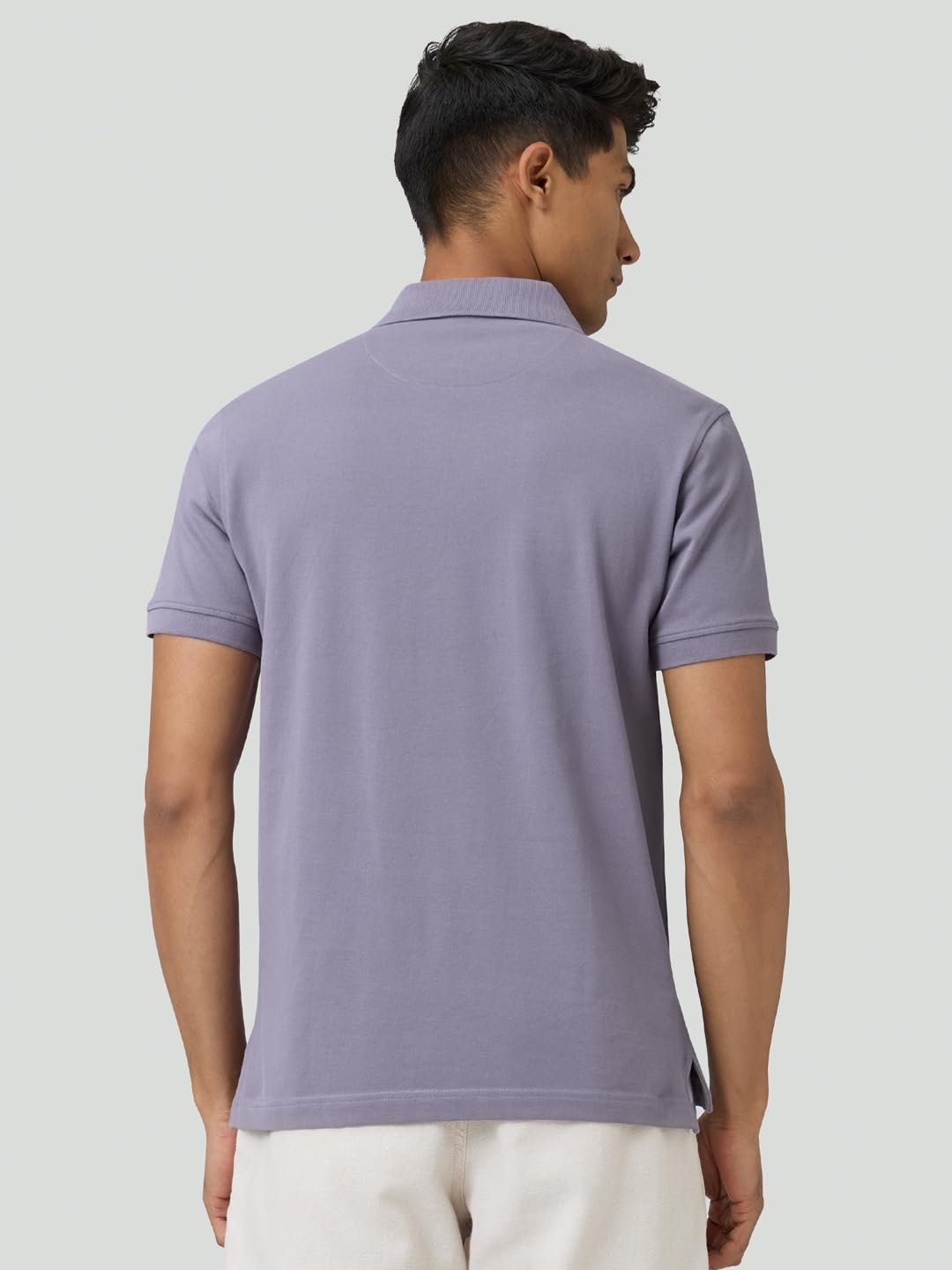 XYXX Men 100% Cotton Polo Tshirt, Regular Fit, Solid, Pack of 1, XYPTSRT17L, Misty Lilac
