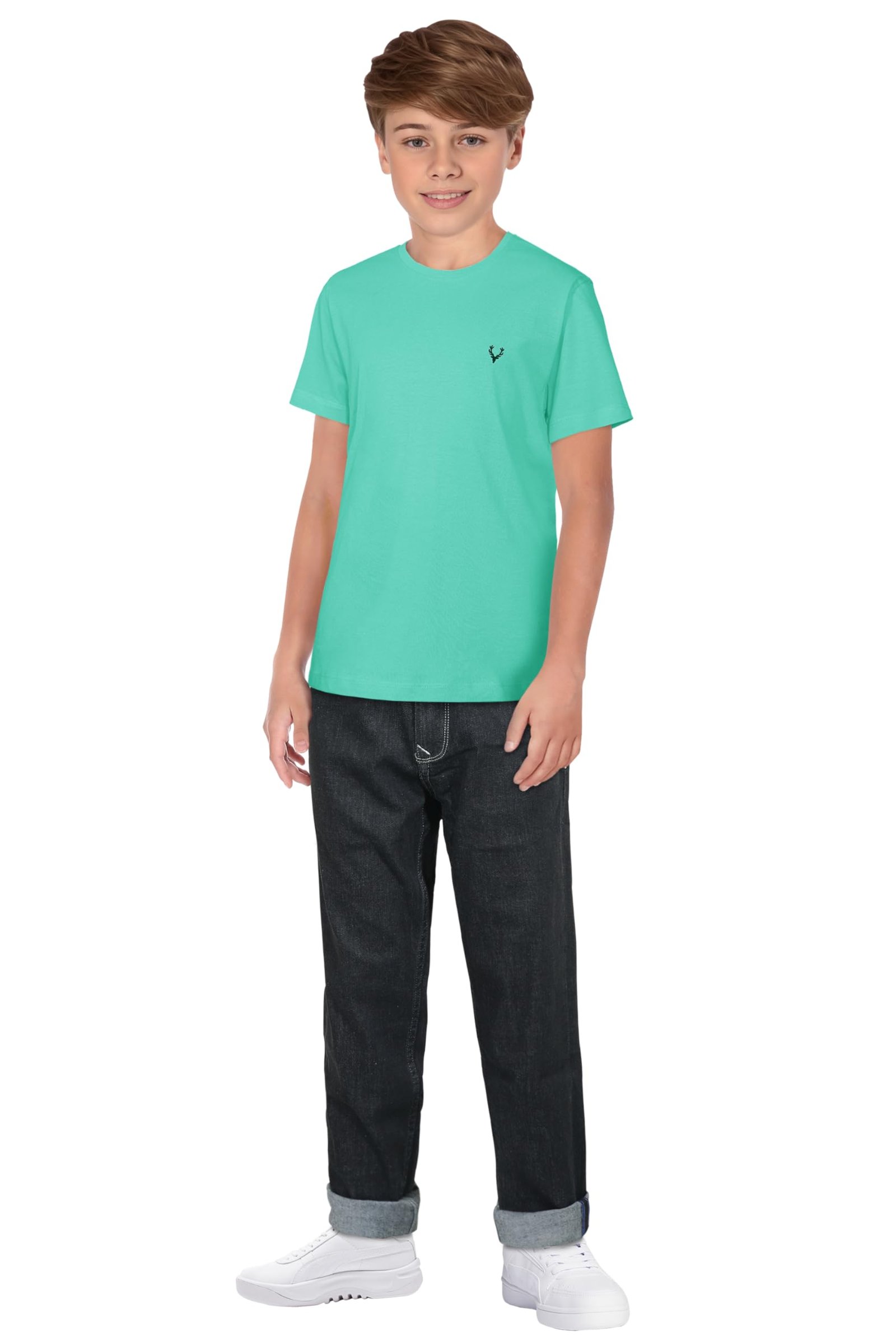Allen Solly Boy's T-Shirt(ABKCCRGB543385_Sky Blue13-14 Years)