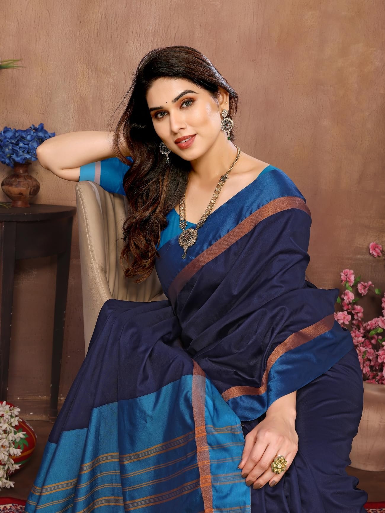 VJ Fashion Women Solid Kerala Silk Blend Saree With Blouse Piece_freesize
