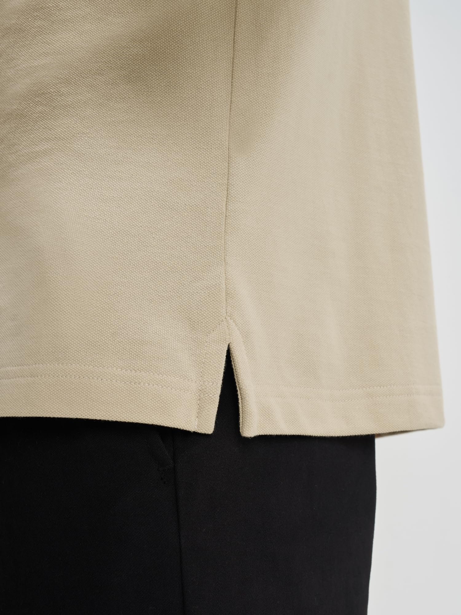 XYXX Men's Solid Cotton Polo T-Shirt | Polo Neck Tshirts | Full Sleeves | Solid-Regular Fit | Irish Beige