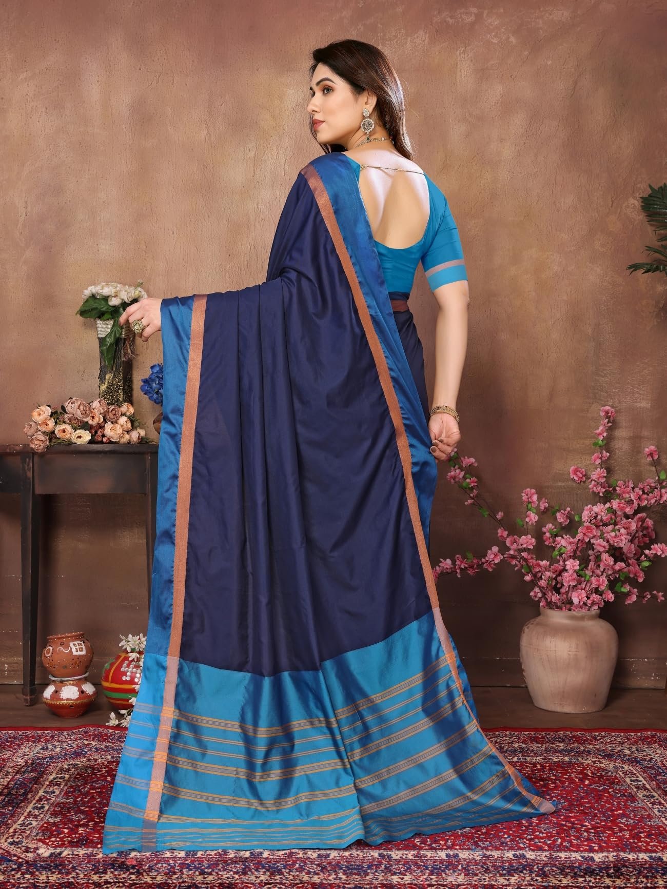 VJ Fashion Women Solid Kerala Silk Blend Saree With Blouse Piece_freesize