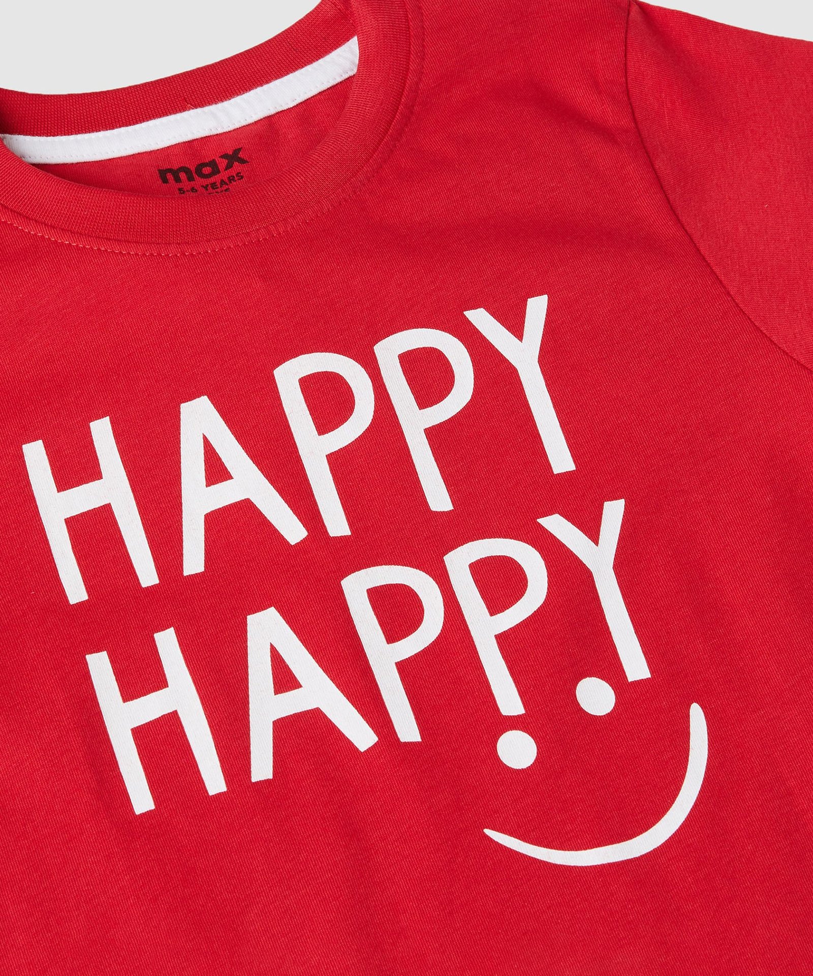 Max Boys Cotton Typographic Printed Regular Fit T-Shirt_S23Dbt06Ared_2-3Years Red