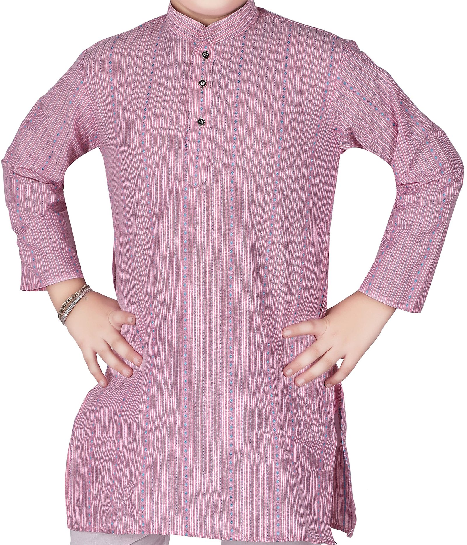 Pro-Ethic Style Developer Cotton Solid Kids Kurta Pyjama For Boys | Kurta Paijama Set, (S-145) (Pink, 7-8 Years)