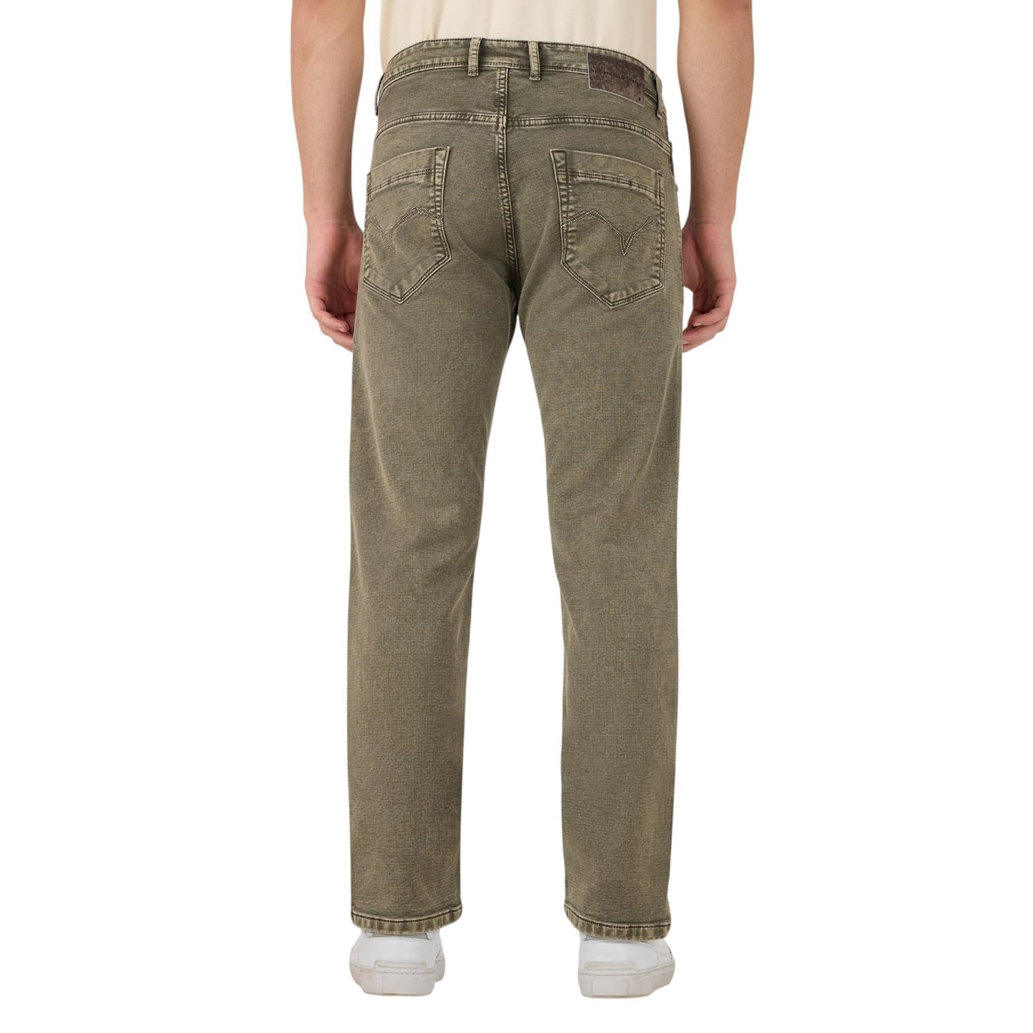 Men Military Green Cotton Lycra Slim Fit Pants - TSLA-MILTARYGRN_40