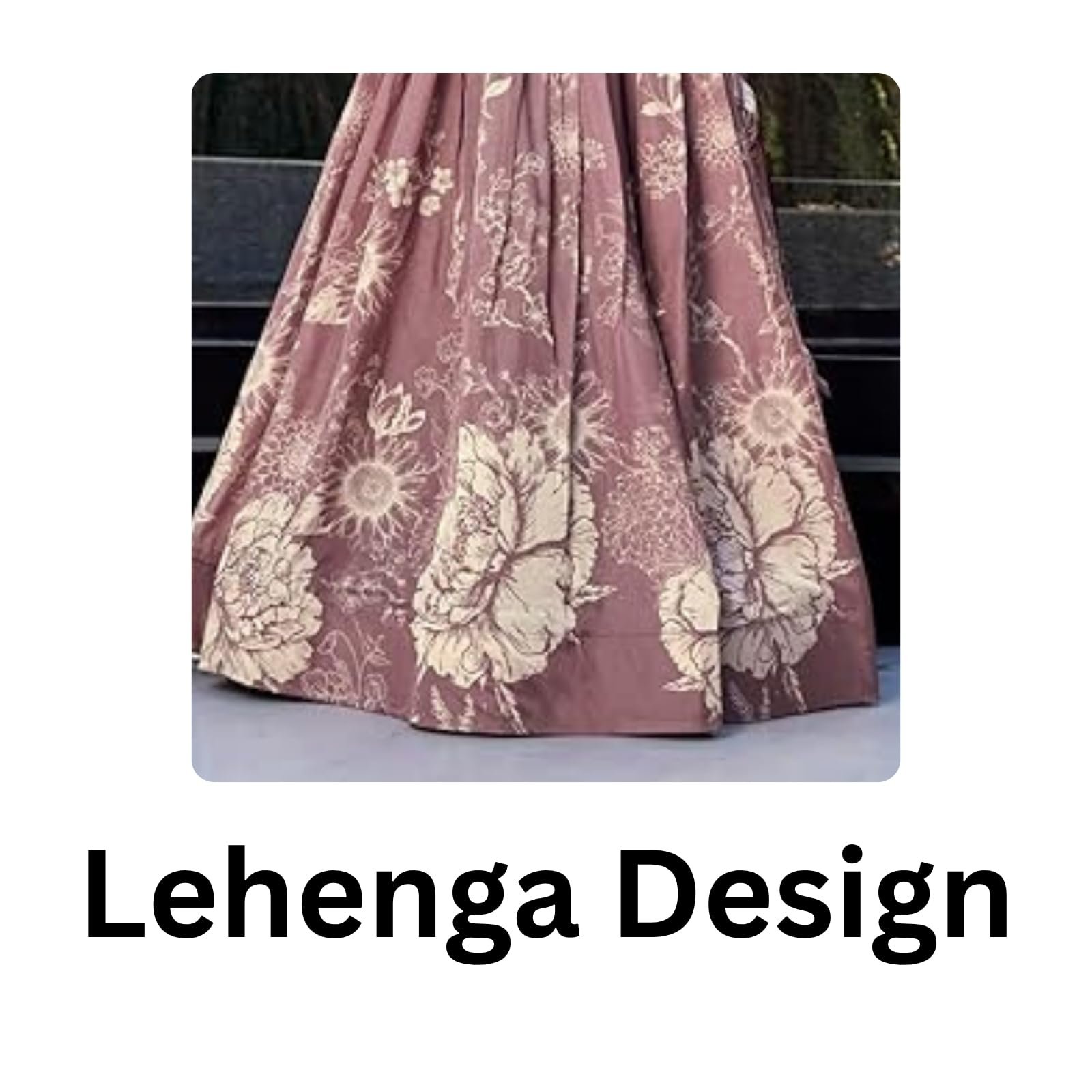 LooknBook Women's Tussar Silk Ready to Wear Stitched Lehenga Choli Set with Heavy Tassels Koti and Foil Printed Floral Pattern
