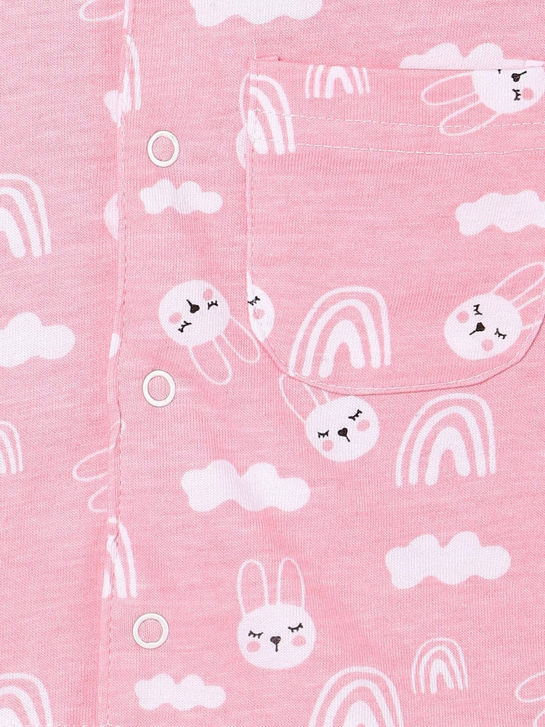Cotton Night Suit for Kids Boys and Girls | Breathable Night Dress for Kids Boys and Girls | Printed Pajama Set | All-Season Daily Use Sleepwear | Party, Bunny
